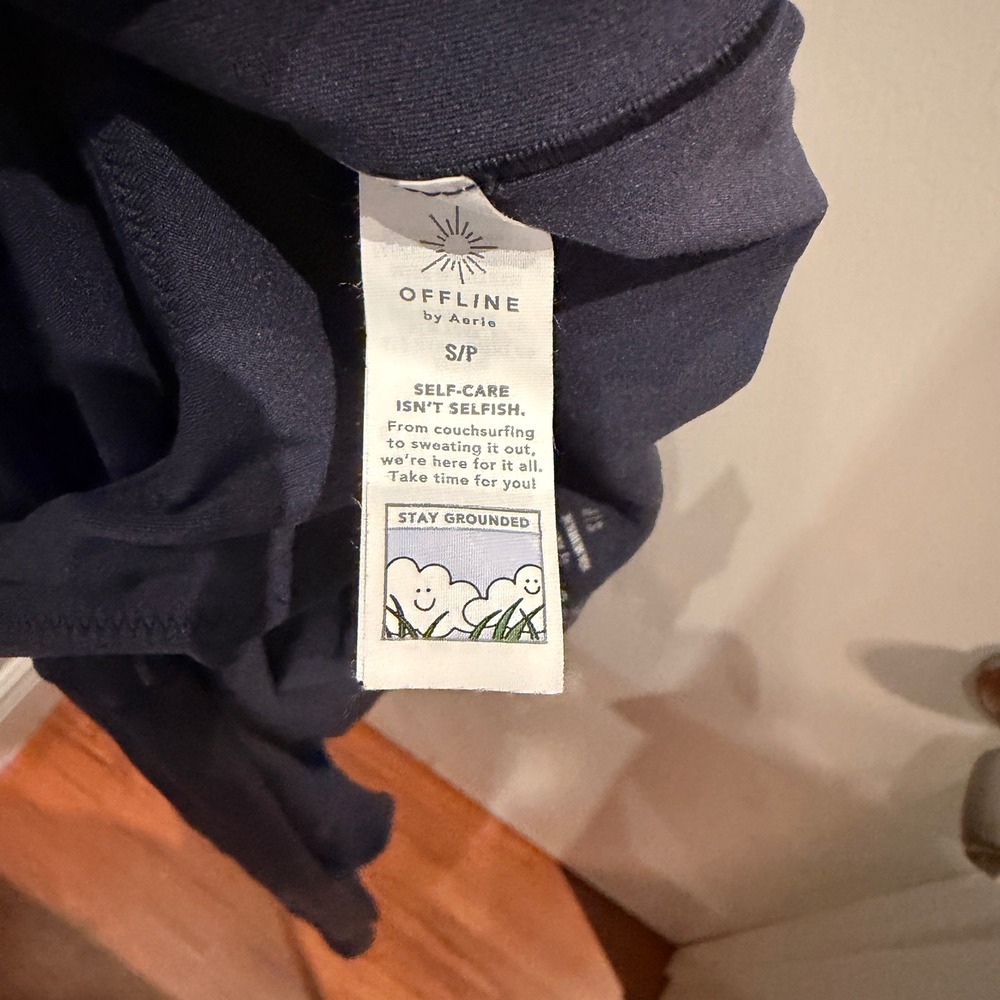 OFFLINE by Aerie Real Me Full Length Bodysuit Small Navy Athleisure Minimalist - Picture 5 of 5